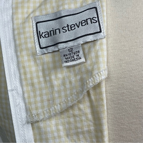 YELLOW Gingham Sleeveless Cotton Dress Size 12 - Picture 12 of 12